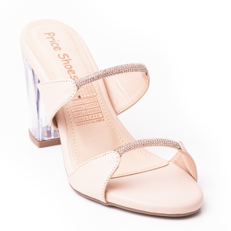 Priceshoes Sandalia Tacon Cristal 952L-19NUDE
