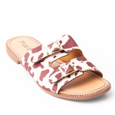 Price Shoes Sandalia Plana para Mujer 692P08VTCAFE