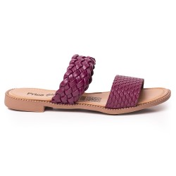 Price Shoes Sandalia Plana para Mujer 692502VINO
