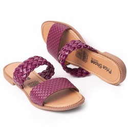 Price Shoes Sandalia Plana para Mujer 692502VINO