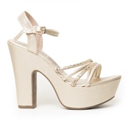 Price Shoes Tacón Moda para Mujer 382091CHAMPANA