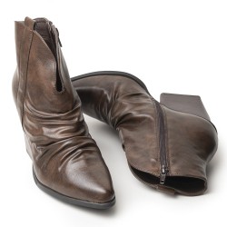 Price Shoes Botas o botines moda mujer de Tacón Medio 62271277CAFE