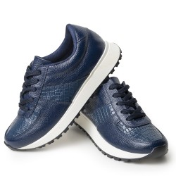 Sky Walk Tenis Moda para Mujer en Cuero 802G50AZUL