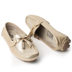 Sky Walk Mocasines Clásicos en Cuero 712051DORADO