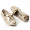 Sky Walk Mocasines Clásicos en Cuero 712051DORADO