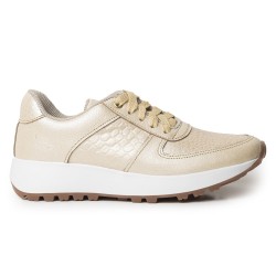 Sky Walk Tenis Moda para Mujer en Cuero 752SK01DORADO