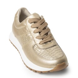 Sky Walk Tenis Moda para Mujer en Cuero 802G50CHAMPANA