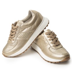 Sky Walk Tenis Moda para Mujer en Cuero 802G50CHAMPANA