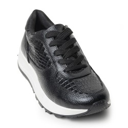 Sky Walk Tenis Moda para Mujer en Cuero 802G13NEGRO