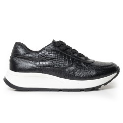 Sky Walk Tenis Moda para Mujer en Cuero 802G13NEGRO
