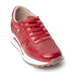 Sky Walk Tenis Moda para Mujer en Cuero 892310ROJO