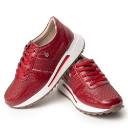 Sky Walk Tenis Moda para Mujer en Cuero 892310ROJO