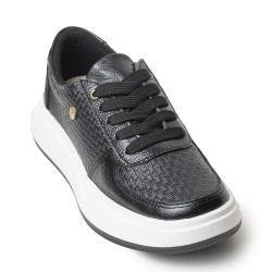Sky Walk Tenis Moda para Mujer en Cuero 89201BOLINEGRO
