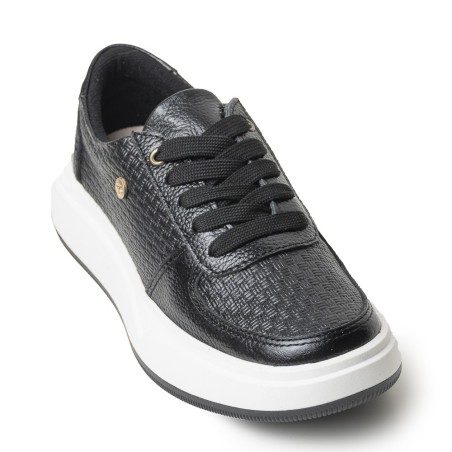 Sky Walk Tenis Moda para Mujer en Cuero 89201BOLINEGRO