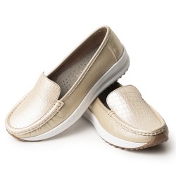 Sky Walk Mocasines para Mujer en Cuero 752SK06CHAMPANA