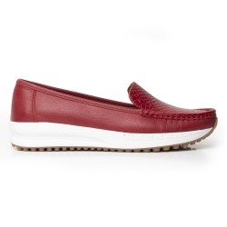 Sky Walk Mocasines para Mujer en Cuero 752SK06ROJO
