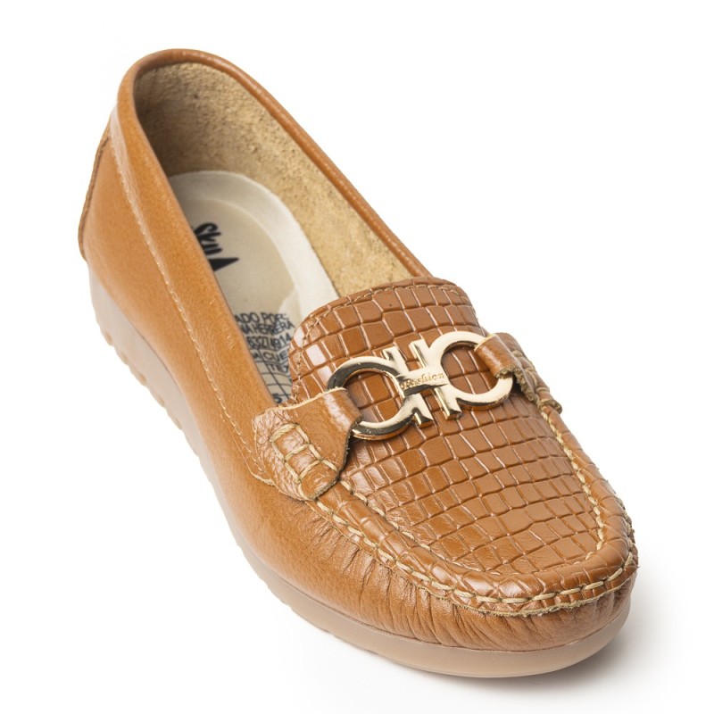 Sky Walk Mocasines para Mujer en Cuero 802G10MIEL