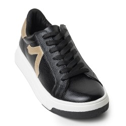 Sky Walk Tenis Moda para Mujer en Cuero 802G02NEGRO