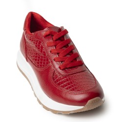 Sky Walk Tenis Moda para Mujer en Cuero 802G13ROJO