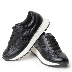 Sky Walk Tenis Moda para Mujer en Cuero 802G50NEGRO