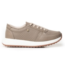 Sky Walk Tenis Moda para Mujer en Cuero 89201BOLIBEIGE