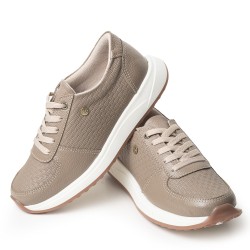 Sky Walk Tenis Moda para Mujer en Cuero 89201BOLIBEIGE