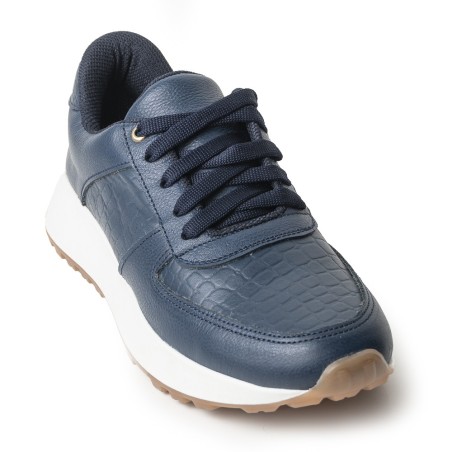Sky Walk Tenis Moda para Mujer en Cuero 752SK01AZUL