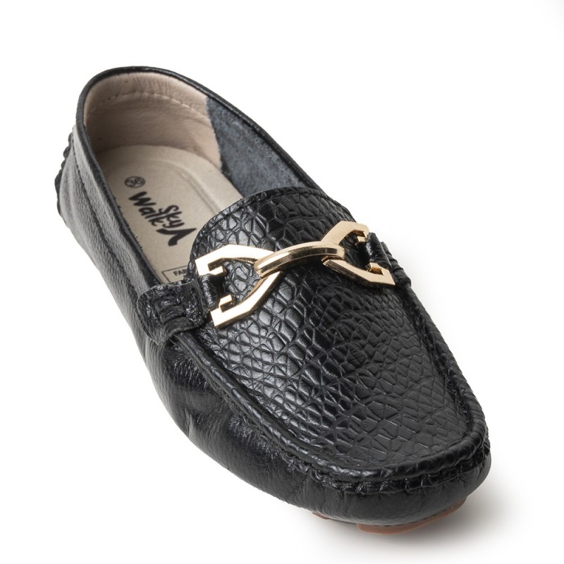 Sky Walk Mocasines Clásicos en Cuero 712051NEGRO