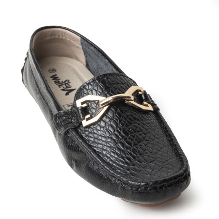 Sky Walk Mocasines Clásicos en Cuero 712051NEGRO