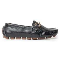 Sky Walk Mocasines Clásicos en Cuero 712051NEGRO