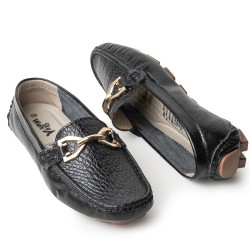 Sky Walk Mocasines Clásicos en Cuero 712051NEGRO