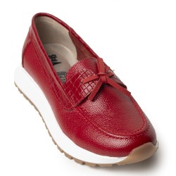 Sky Walk Mocasines para Mujer en Cuero 802G11ROJO
