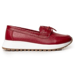 Sky Walk Mocasines para Mujer en Cuero 802G11ROJO