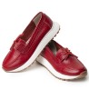 Sky Walk Mocasines para Mujer en Cuero 802G11ROJO