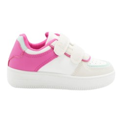 PriceShoes tenis de moda con velcro infantiles para niñas 624AB53FUCSIA
