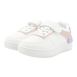 PriceShoes tenis de moda con velcro infantiles para niñas 624AB52ROSADO