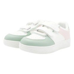 PriceShoes tenis de moda con velcro infantiles para niñas 624AB53VERDE