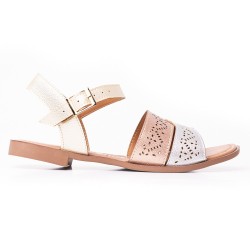 Priceshoes Sandalia Plana para dama 692V225OROROSA