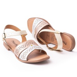 Priceshoes Sandalia Plana para dama 692V225OROROSA