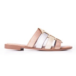 Priceshoes Sandalia Plana para dama 692V233OROROSA