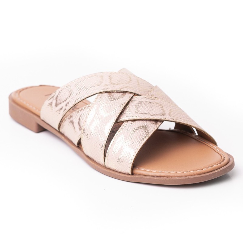 Priceshoes Sandalia Plana para dama 692V223OROROSA