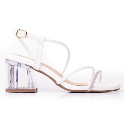 Priceshoes Sandalia Tacon Cristal 952A-15BLANCO
