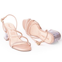 Priceshoes Sandalia Tacon Cristal 952A-15OROROSA