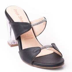 Priceshoes Sandalia Tacon Cristal 952L-19NEGRO