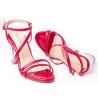 Priceshoes Sandalia Tacon Cristal 952TE-06ROJO