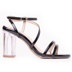 Priceshoes Sandalia Tacon Cristal 952TE-06NEGRO