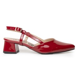 Priceshoes Zapatos Ejecutivo puntudo en Charol para Mujer 9721215ROJO
