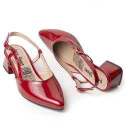 Priceshoes Zapatos Ejecutivo puntudo en Charol para Mujer 9721215ROJO