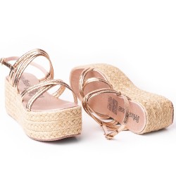 Priceshoes Plataformas en yute Para Mujer 382075OROROSA