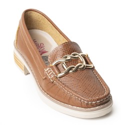 Mocasines Clásicos con Tacón Bajo en Cuero 682NDNUDOMIEL